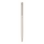 Gerecyclede aluminium pen met chromen clip kleur wit derde weergave