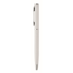Gerecyclede aluminium pen met chromen clip kleur wit vierde weergave