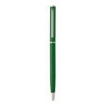 Gerecyclede aluminium pen met chromen clip kleur groen derde weergave