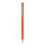 Gerecyclede aluminium pen met chromen clip kleur oranje derde weergave