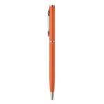 Gerecyclede aluminium pen met chromen clip kleur oranje vierde weergave