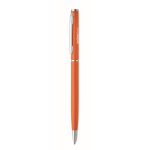 Gerecyclede aluminium pen met chromen clip kleur oranje hoofdweergave