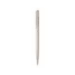 Gerecyclede aluminium pen met chromen clip kleur mat zilver weergave met bedrukking