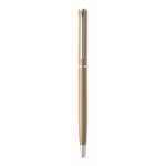 Gerecyclede aluminium pen met chromen clip kleur champagne derde weergave