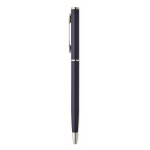 Gerecyclede aluminium pen met chromen clip kleur marineblauw vierde weergave