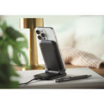 Opvouwbare draadloze oplaad-standaard met USB-C opladen 15W kleur zwart sfeervolle hoofdweergave