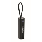Powerbank van gerecycled aluminium met kabel, 5.000mAh kleur zwart hoofdweergave