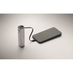 Powerbank van gerecycled aluminium met kabel, 5.000mAh kleur mat zilver zesde weergave
