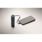 Powerbank van gerecycled aluminium met kabel, 5.000mAh kleur marineblauw foto bekijken vierde weergave