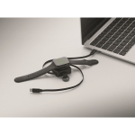 Uitschuifbare kabel met sleutelhanger, USB-C snelladen 100W kleur zwart zesde weergave