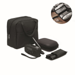 3-in-1 noodkit met AM/FM-radio en ledzaklamp in koeltas kleur zwart tweede weergave