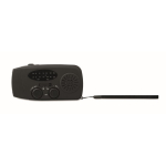 3-in-1 noodkit met AM/FM-radio en ledzaklamp in koeltas kleur zwart