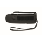 3-in-1 noodkit met AM/FM-radio en ledzaklamp in koeltas kleur zwart