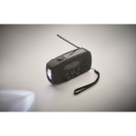 3-in-1 noodkit met AM/FM-radio en ledzaklamp in koeltas kleur zwart foto weergave