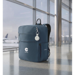 Waterafstotende nylon reissrugzak met meerdere vakken 20 L kleur blauw tweede sfeervolle weergave 2