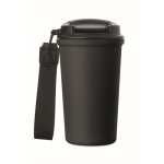 Thermische beker met handvat en lekvrije sluiting 400 ml kleur zwart vijfde weergave