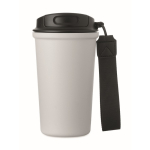 Thermische beker met handvat en lekvrije sluiting 400 ml kleur wit vierde weergave