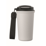 Thermische beker met handvat en lekvrije sluiting 400 ml kleur wit vijfde weergave