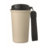 Thermische beker met handvat en lekvrije sluiting 400 ml kleur beige vierde weergave
