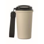 Thermische beker met handvat en lekvrije sluiting 400 ml kleur beige vijfde weergave