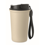 Thermische beker met handvat en lekvrije sluiting 400 ml kleur beige achtste weergave