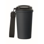 Thermische beker met handvat en lekvrije sluiting 400 ml kleur marineblauw vijfde weergave