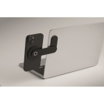 Magnetische aluminium telefoonhouder met metalen ring kleur zwart foto bekijken tweede weergave