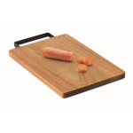 Snijplank van acaciahout met comfortabele RVS handgreep kleur hout tweede weergave