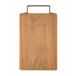 Snijplank van acaciahout met comfortabele RVS handgreep kleur hout vierde weergave