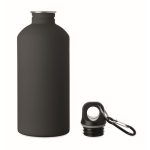Lekvrije fles van roestvrij staal met rubberen afwerking 500 ml kleur zwart tweede weergave