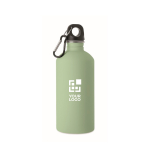 Lekvrije fles van roestvrij staal met rubberen afwerking 500 ml kleur mintgroen weergave met bedrukking