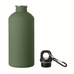 Lekvrije fles van roestvrij staal met rubberen afwerking 500 ml kleur donkergroen tweede weergave