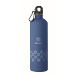 Fles met karabijnhaak van gerecycled roestvrij staal 750 ml kleur koningsblauw hoofdweergave
