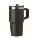 Thermosbeker met deksel en rietje 500ml kleur zwart tweede weergave