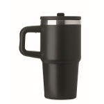 Thermosbeker met deksel en rietje 500ml kleur zwart zesde weergave