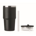 Thermosbeker met deksel en rietje 500ml kleur zwart zevende weergave