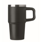 Thermosbeker met deksel en rietje 500ml kleur zwart achtste weergave