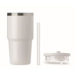 Thermosbeker met deksel en rietje 500ml kleur wit zevende weergave