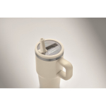 Thermosbeker met deksel en rietje 500ml kleur beige foto bekijken vierde weergave