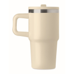 Thermosbeker met deksel en rietje 500ml kleur beige zesde weergave