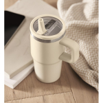 Thermosbeker met deksel en rietje 500ml kleur beige sfeervolle weergave