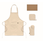 Keukenset van gerecycled katoen met gewatteerde stiksels 180 g/m² kleur beige vijfde weergave