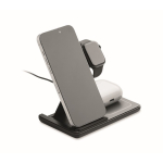 Opvouwbaar draadloos 3-in-1 laadstation 15W kleur zwart tweede weergave