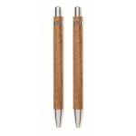 Houten schrijfset met blauwe pen en vulpotlood kleur hout achtste weergave