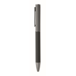 Draaibare pen van gerecycled aluminium met rubberen afwerking kleur zwart vijfde weergave