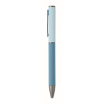 Draaibare pen van gerecycled aluminium met rubberen afwerking kleur turquoise vijfde weergave