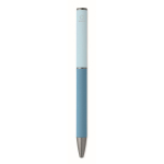 Draaibare pen van gerecycled aluminium met rubberen afwerking kleur turquoise zesde weergave