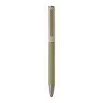 Draaibare pen van gerecycled aluminium met rubberen afwerking kleur mintgroen vierde weergave