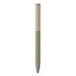 Draaibare pen van gerecycled aluminium met rubberen afwerking kleur mintgroen zesde weergave