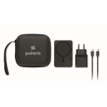 Reisset met magnetische powerbank 5.000mAh en USB-C-oplader kleur zwart hoofdweergave